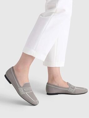 Vivaia Sierra Knit Loafers EU 38 Grey Slip-On Comfort Flats Recycled Knit